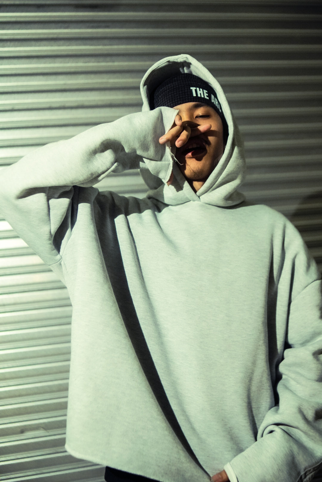 Deconstruct Suade Hoodie in Gryish