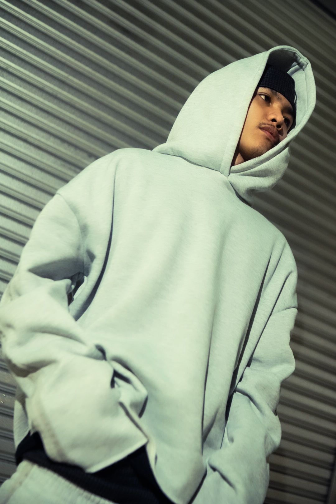 Deconstruct Suade Hoodie in Gryish