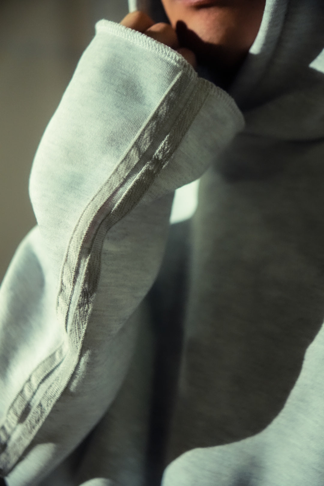 Deconstruct Suade Hoodie in Gryish
