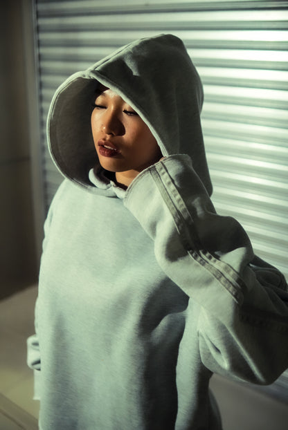 Deconstruct Suade Hoodie in Gryish