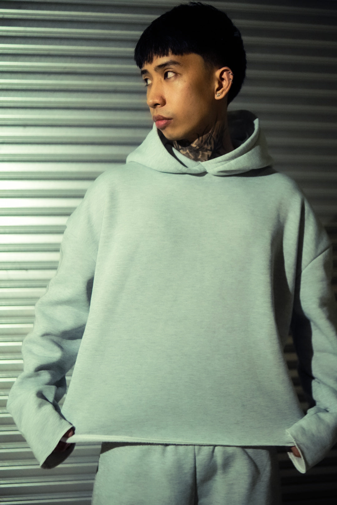 Deconstruct Suade Hoodie in Gryish